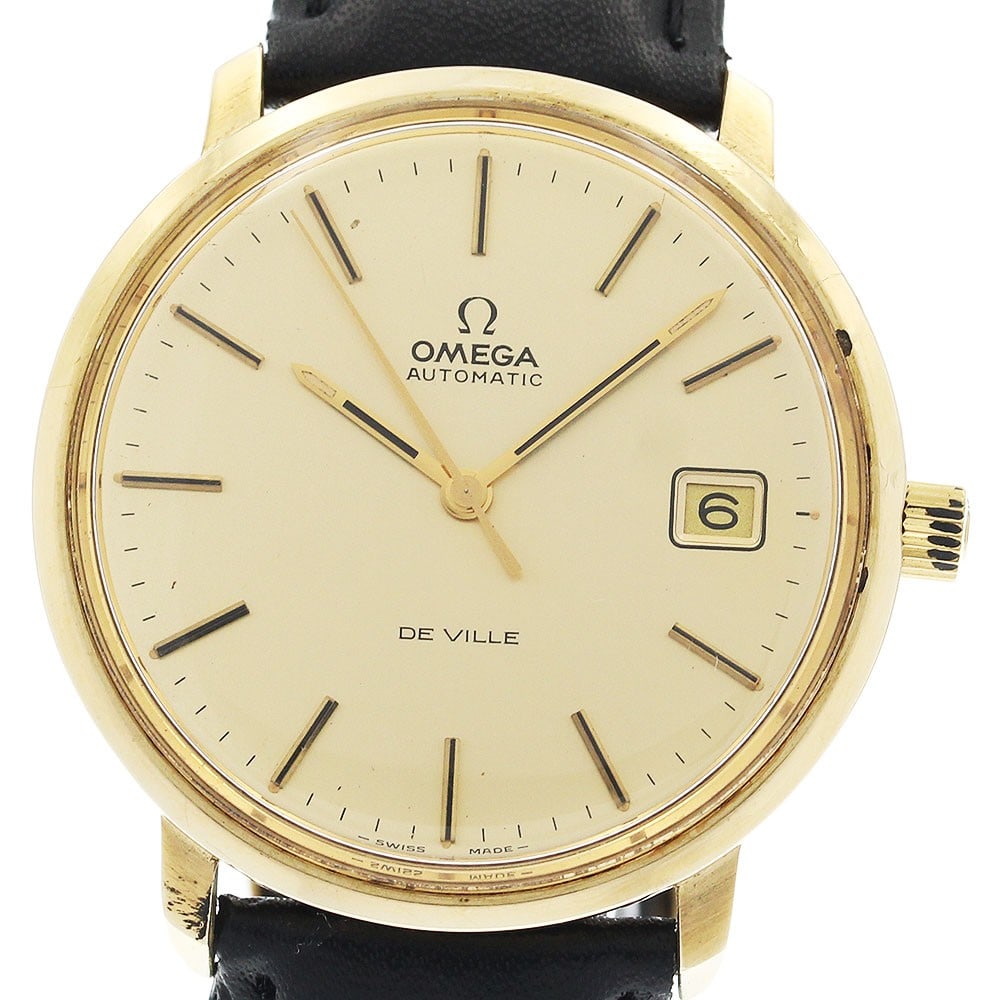 Omega De Ville Automatic Date Men's Wristwatch Ref T00L 107: Omega De Ville Automatic Date Men's Wristwatch Ref T00L 107 This Omega De Ville Date men's wristwatch features a stainless steel and gold-plated case with a gold-tone dial and automatic movement. The 