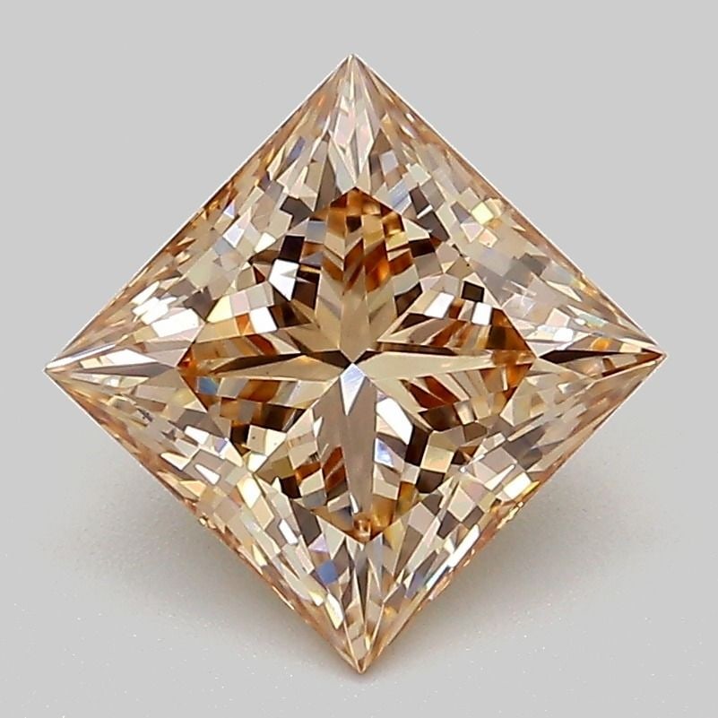 Loose Diamond - PRINCESS 2.03ct Fancy Light Brown VS1: Loose Diamond - PRINCESS 2.03ct Fancy Light Brown VS1 Source: This is a real non-mined Diamond that has been grown in a lab Shape: PRINCESS Carats: 2.03 Color: Fancy Light Brown Certification: IGI Vid