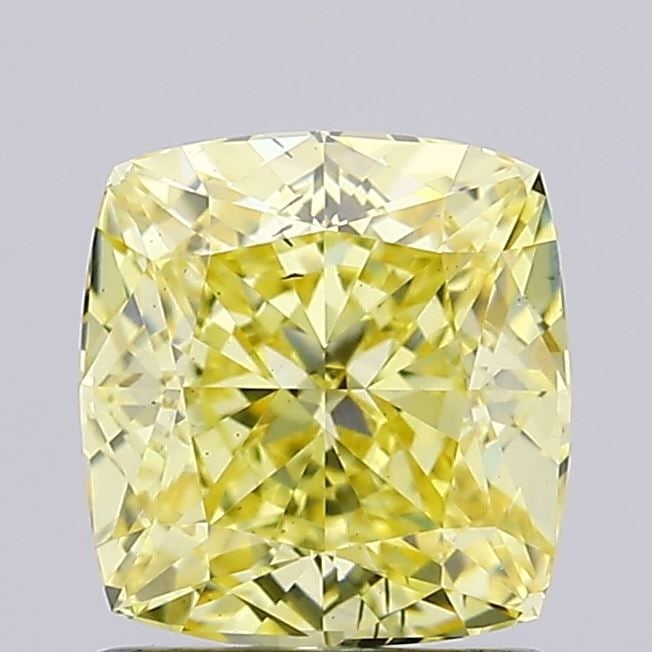 Loose Diamond - CUSHION MODIFIED 1.52ct Fancy Intense Yellow SI1: Loose Diamond - CUSHION MODIFIED 1.52ct Fancy Intense Yellow SI1 Source: This is a real non-mined Diamond that has been grown in a lab Shape: CUSHION MODIFIED Carats: 1.52 Color: Fancy Intense Yellow 