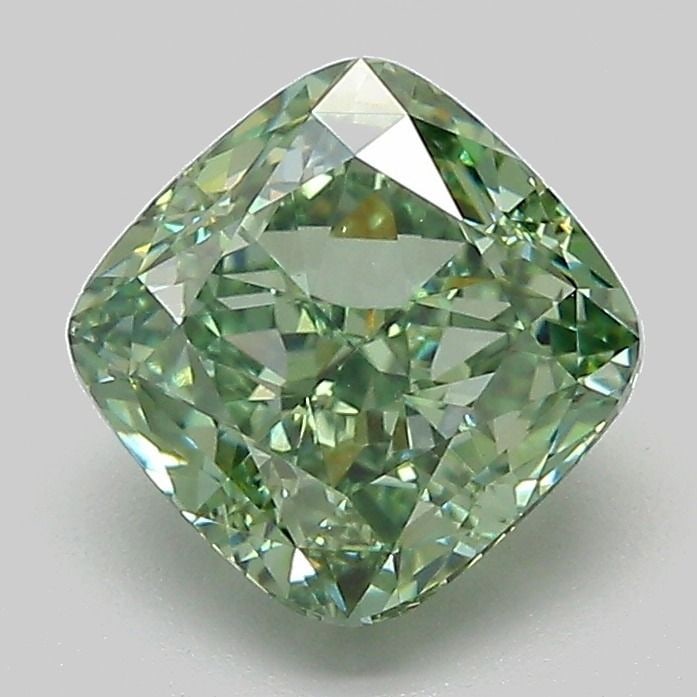 Loose Diamond - CUSHION MODIFIED 2.03ct Fancy Vivid Green VVS2: Loose Diamond - CUSHION MODIFIED 2.03ct Fancy Vivid Green VVS2 Source: This is a real non-mined Diamond that has been grown in a lab Shape: CUSHION MODIFIED Carats: 2.03 Color: Fancy Vivid Green Certi