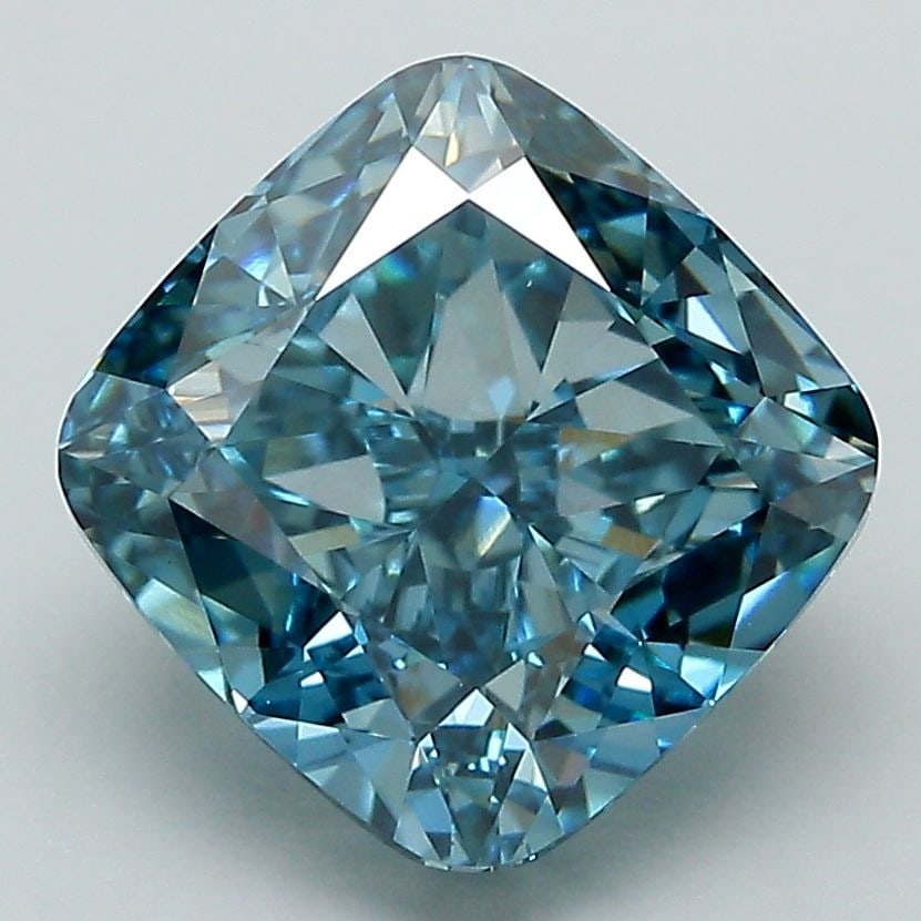 Loose Diamond - CUSHION BRILLIANT 4.17ct Fancy Vivid Blue VS1: Loose Diamond - CUSHION BRILLIANT 4.17ct Fancy Vivid Blue VS1 Source: This is a real non-mined Diamond that has been grown in a lab Shape: CUSHION BRILLIANT Carats: 4.17 Color: Fancy Vivid Blue Certif