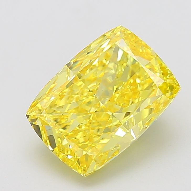 Loose Diamond - CUSHION MODIFIED 5.02ct Fancy Vivid Yellow VS2: Loose Diamond - CUSHION MODIFIED 5.02ct Fancy Vivid Yellow VS2 Source: This is a real non-mined Diamond that has been grown in a lab Shape: CUSHION MODIFIED Carats: 5.02 Color: Fancy Vivid Yellow Cert