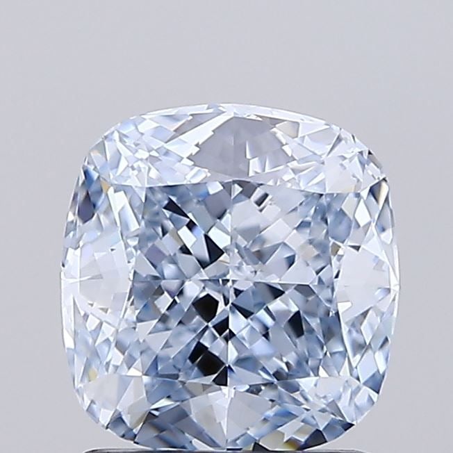 Loose Diamond - CUSHION MODIFIED 1.4ct Fancy Light Blue VVS2: Loose Diamond - CUSHION MODIFIED 1.4ct Fancy Light Blue VVS2 Source: This is a real non-mined Diamond that has been grown in a lab Shape: CUSHION MODIFIED Carats: 1.4 Color: Fancy Light Blue Certifica