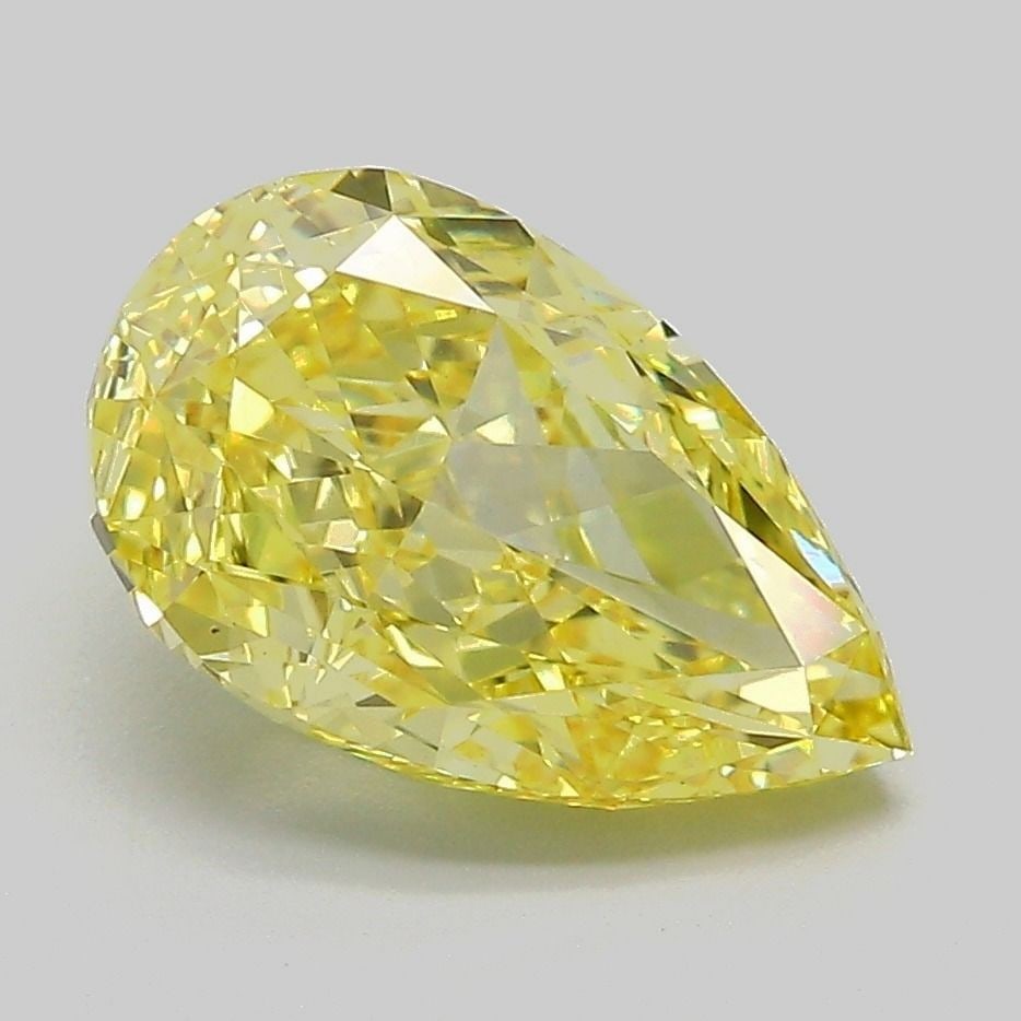 Loose Diamond - PEAR 3.08ct Fancy Intense Yellow VS1: Loose Diamond - PEAR 3.08ct Fancy Intense Yellow VS1 Source: This is a real non-mined Diamond that has been grown in a lab Shape: PEAR Carats: 3.08 Color: Fancy Intense Yellow Certification: IGI Video