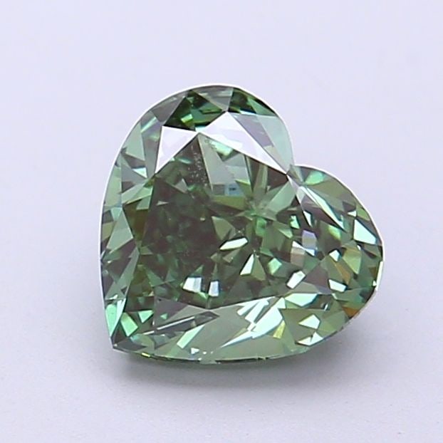 Loose Diamond - HEART 1.38ct Fancy Vivid Green VS1: Loose Diamond - HEART 1.38ct Fancy Vivid Green VS1 Source: This is a real non-mined Diamond that has been grown in a lab Shape: HEART Carats: 1.38 Color: Fancy Vivid Green Certification: IGI Video: