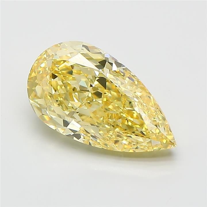 Loose Diamond - PEAR 3.59ct Fancy Intense Yellow VVS2: Loose Diamond - PEAR 3.59ct Fancy Intense Yellow VVS2 Source: This is a real non-mined Diamond that has been grown in a lab Shape: PEAR Carats: 3.59 Color: Fancy Intense Yellow Certification: IGI Vide