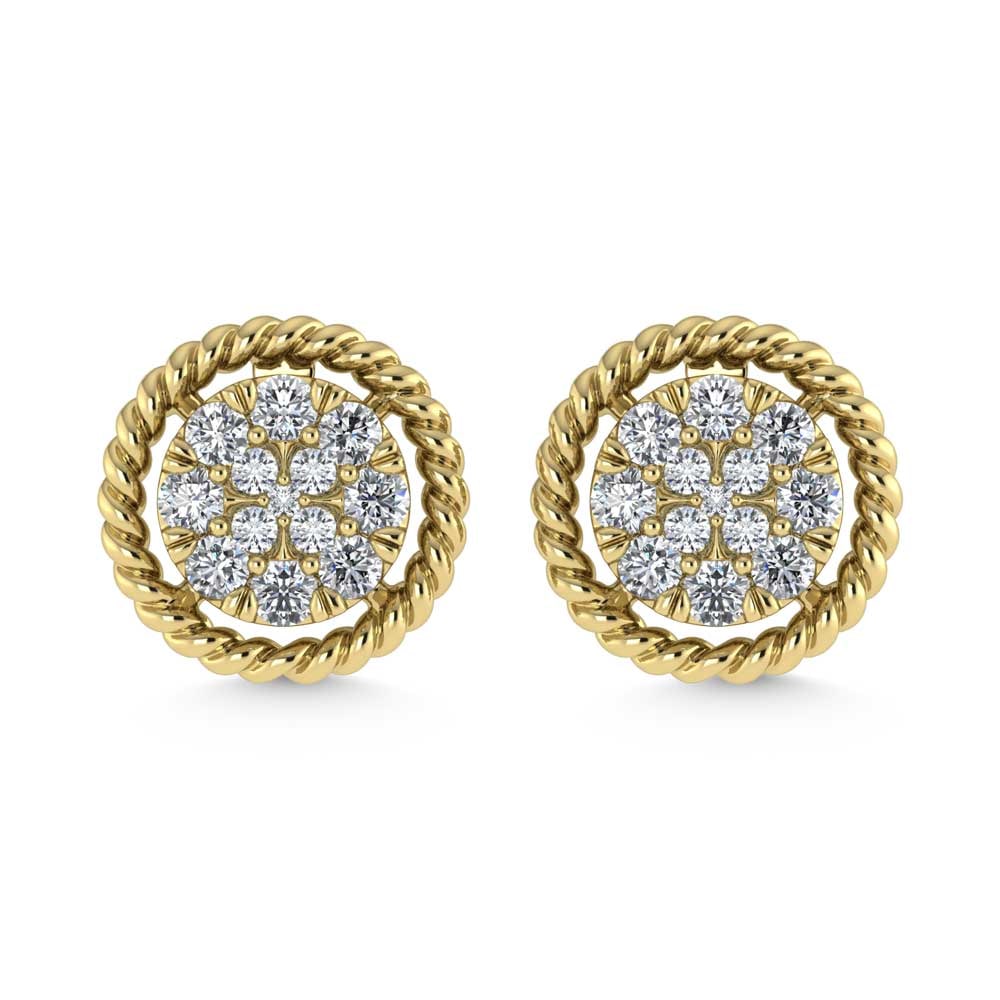 14K Yellow Gold Diamond 1/5 Ct.Tw. Fashion Earrings (1 of 3)