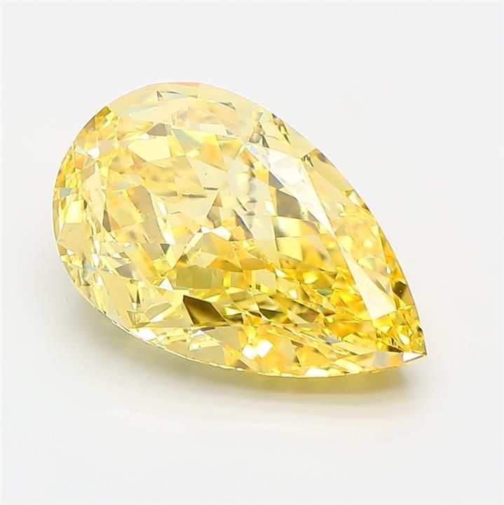 Loose Diamond - PEAR 4.09ct Fancy Vivid Yellow VS2: Loose Diamond - PEAR 4.09ct Fancy Vivid Yellow VS2 Source: This is a real non-mined Diamond that has been grown in a lab Shape: PEAR Carats: 4.09 Color: Fancy Vivid Yellow Certification: IGI Video: