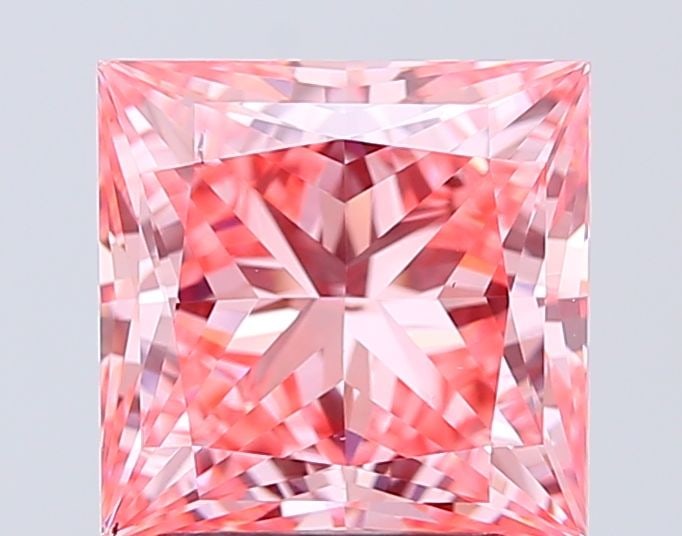 Loose Diamond - PRINCESS 3.09ct Fancy Vivid Pink VS2: Loose Diamond - PRINCESS 3.09ct Fancy Vivid Pink VS2 Source: This is a real non-mined Diamond that has been grown in a lab Shape: PRINCESS Carats: 3.09 Color: Fancy Vivid Pink Certification: IGI Video