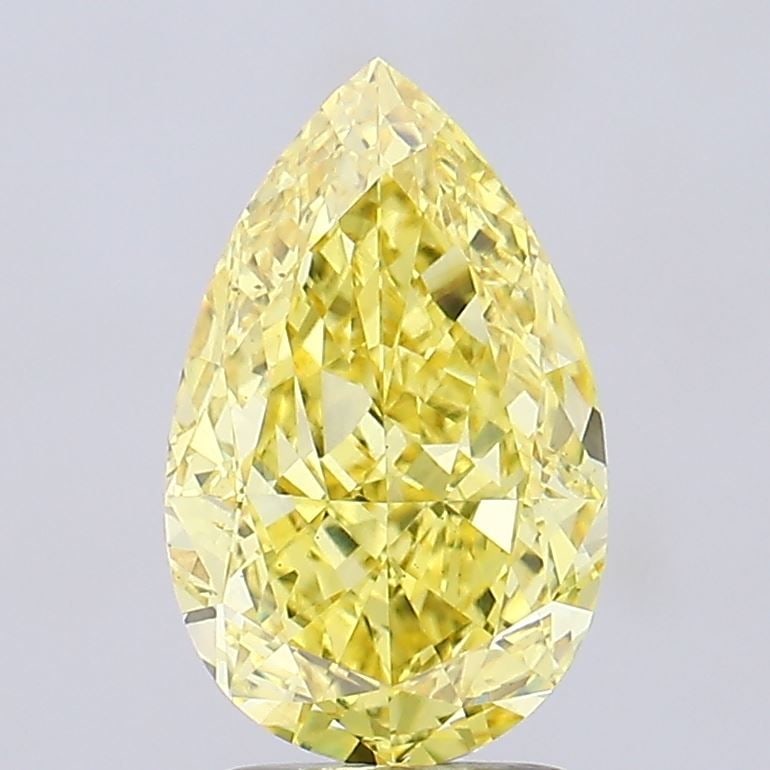 Loose Diamond - PEAR 3.2ct Fancy Vivid Yellow VS1: Loose Diamond - PEAR 3.2ct Fancy Vivid Yellow VS1 Source: This is a real non-mined Diamond that has been grown in a lab Shape: PEAR Carats: 3.2 Color: Fancy Vivid Yellow Certification: IGI Video: