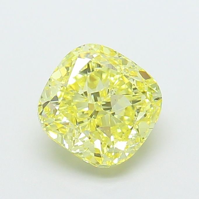 Loose Diamond - CUSHION MODIFIED 1.85ct Fancy Intense Yellow VS1: Loose Diamond - CUSHION MODIFIED 1.85ct Fancy Intense Yellow VS1 Source: This is a real non-mined Diamond that has been grown in a lab Shape: CUSHION MODIFIED Carats: 1.85 Color: Fancy Intense Yellow 