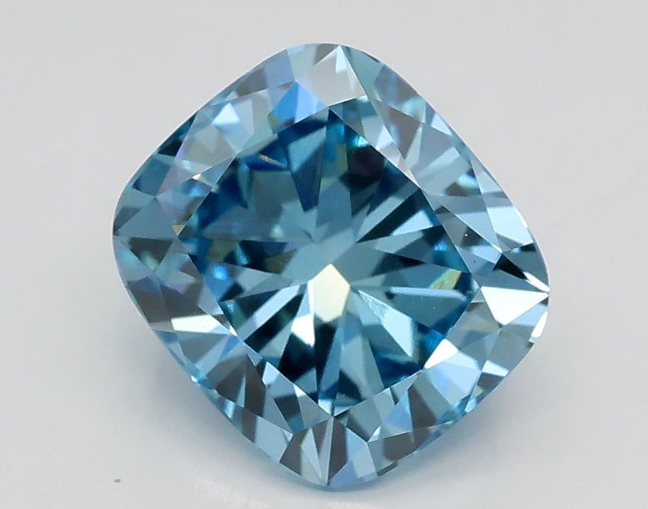Loose Diamond - CUSHION BRILLIANT 2.01ct Fancy Vivid Blue VS1: Loose Diamond - CUSHION BRILLIANT 2.01ct Fancy Vivid Blue VS1 Source: This is a real non-mined Diamond that has been grown in a lab Shape: CUSHION BRILLIANT Carats: 2.01 Color: Fancy Vivid Blue Certif