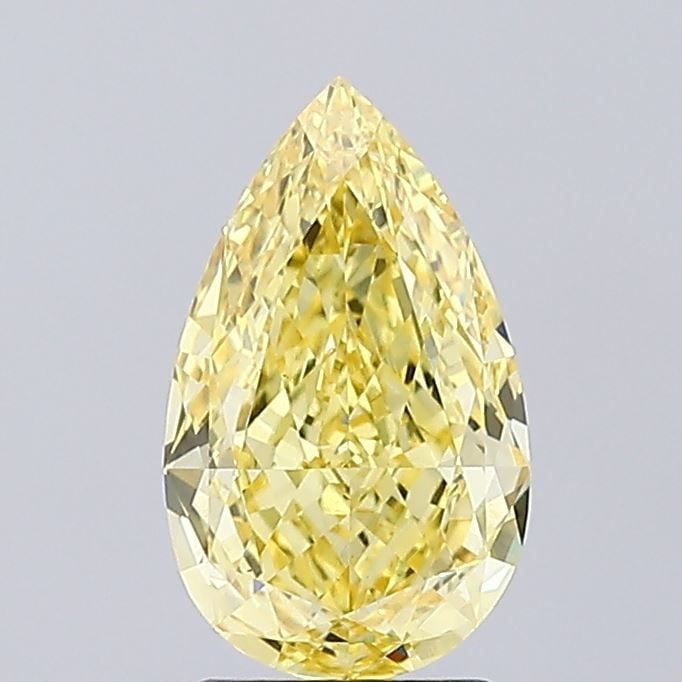 Loose Diamond - PEAR 2.17ct Fancy Vivid Yellow VS1: Loose Diamond - PEAR 2.17ct Fancy Vivid Yellow VS1 Source: This is a real non-mined Diamond that has been grown in a lab Shape: PEAR Carats: 2.17 Color: Fancy Vivid Yellow Certification: IGI Video: