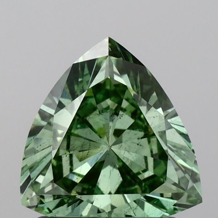 Loose Diamond - TRIANGULAR 1.01ct Fancy Vivid Green SI1: Loose Diamond - TRIANGULAR 1.01ct Fancy Vivid Green SI1 Source: This is a real non-mined Diamond that has been grown in a lab Shape: TRIANGULAR Carats: 1.01 Color: Fancy Vivid Green Certification: IGI