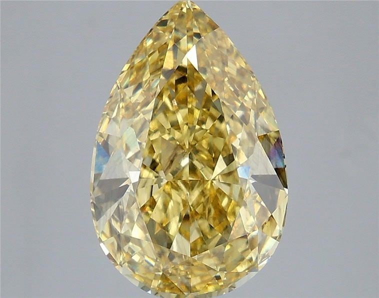 Loose Diamond - PEAR 5.07ct Fancy Vivid Yellow SI2: Loose Diamond - PEAR 5.07ct Fancy Vivid Yellow SI2 Source: This is a real non-mined Diamond that has been grown in a lab Shape: PEAR Carats: 5.07 Color: Fancy Vivid Yellow Certification: IGI Video: