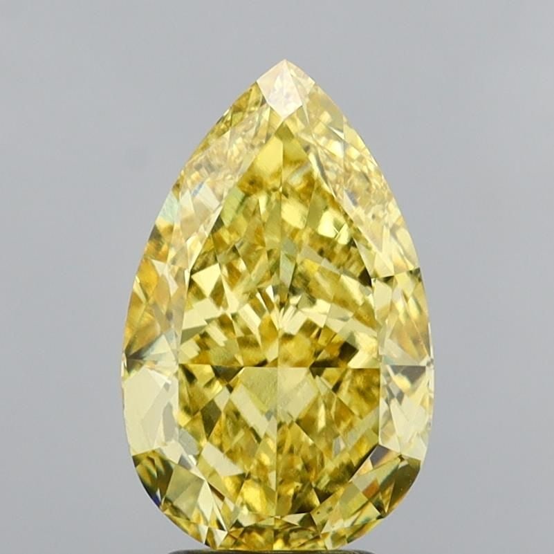 Loose Diamond - PEAR 4.29ct Fancy Vivid Yellow VS1: Loose Diamond - PEAR 4.29ct Fancy Vivid Yellow VS1 Source: This is a real non-mined Diamond that has been grown in a lab Shape: PEAR Carats: 4.29 Color: Fancy Vivid Yellow Certification: IGI Video: