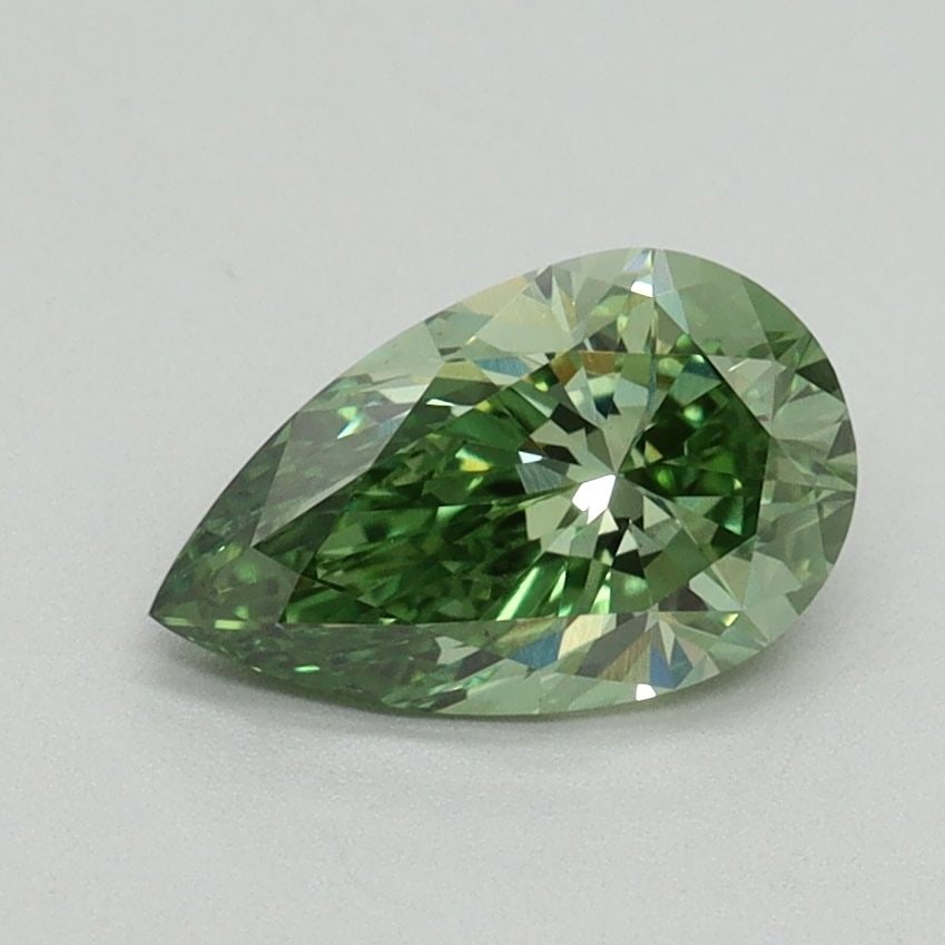 Loose Diamond - PEAR 1.01ct Fancy Vivid Green VS1: Loose Diamond - PEAR 1.01ct Fancy Vivid Green VS1 Source: This is a real non-mined Diamond that has been grown in a lab Shape: PEAR Carats: 1.01 Color: Fancy Vivid Green Certification: IGI Video: