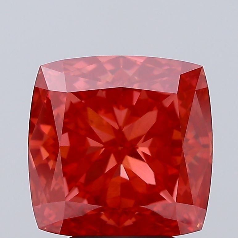 Loose Diamond - CUSHION MODIFIED 4.06ct Fancy Vivid Red VS1: Loose Diamond - CUSHION MODIFIED 4.06ct Fancy Vivid Red VS1 Source: This is a real non-mined Diamond that has been grown in a lab Shape: CUSHION MODIFIED Carats: 4.06 Color: Fancy Vivid Red Certificat