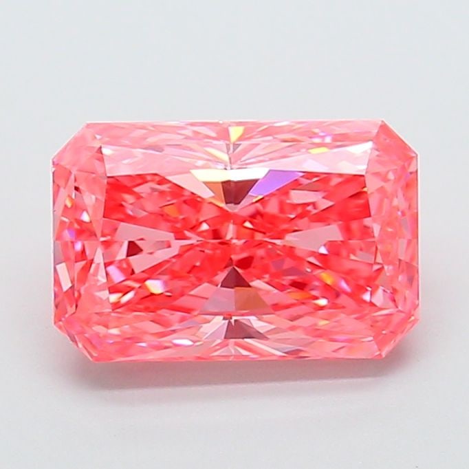 Loose Diamond - RADIANT 3.33ct Fancy Vivid Pink VVS2: Loose Diamond - RADIANT 3.33ct Fancy Vivid Pink VVS2 Source: This is a real non-mined Diamond that has been grown in a lab Shape: RADIANT Carats: 3.33 Color: Fancy Vivid Pink Certification: IGI Video: