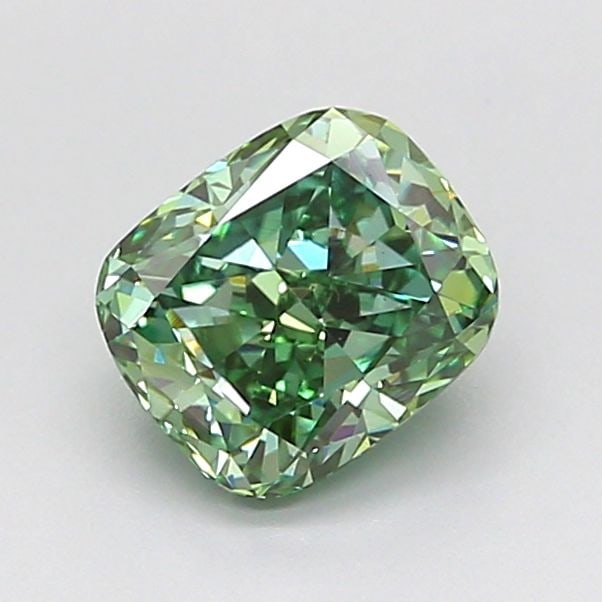 Loose Diamond - CUSHION MODIFIED 1.02ct Fancy Vivid Green VS1: Loose Diamond - CUSHION MODIFIED 1.02ct Fancy Vivid Green VS1 Source: This is a real non-mined Diamond that has been grown in a lab Shape: CUSHION MODIFIED Carats: 1.02 Color: Fancy Vivid Green Certif