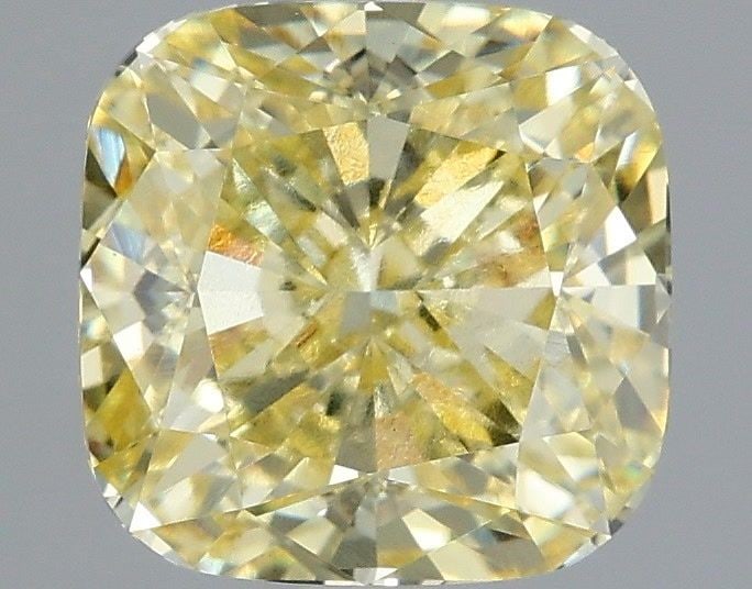 Loose Diamond - CUSHION MODIFIED 3.03ct Fancy Yellow VVS2: Loose Diamond - CUSHION MODIFIED 3.03ct Fancy Yellow VVS2 Source: This is a real non-mined Diamond that has been grown in a lab Shape: CUSHION MODIFIED Carats: 3.03 Color: Fancy Yellow Certification: 