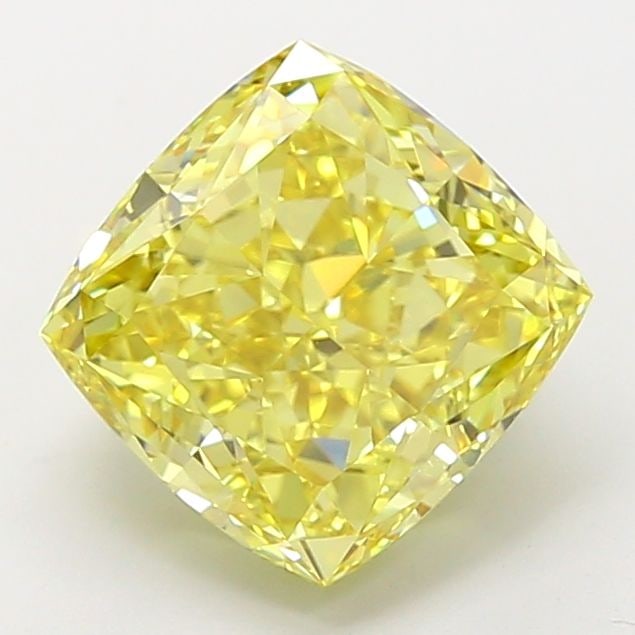 Loose Diamond - CUSHION MODIFIED 5.1ct Fancy Intense Yellow VVS2: Loose Diamond - CUSHION MODIFIED 5.1ct Fancy Intense Yellow VVS2 Source: This is a real non-mined Diamond that has been grown in a lab Shape: CUSHION MODIFIED Carats: 5.1 Color: Fancy Intense Yellow C