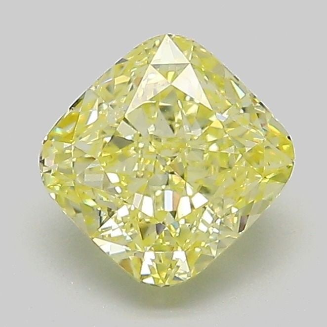Loose Diamond - CUSHION MODIFIED 1.49ct Fancy Yellow VS1: Loose Diamond - CUSHION MODIFIED 1.49ct Fancy Yellow VS1 Source: This is a real non-mined Diamond that has been grown in a lab Shape: CUSHION MODIFIED Carats: 1.49 Color: Fancy Yellow Certification: I
