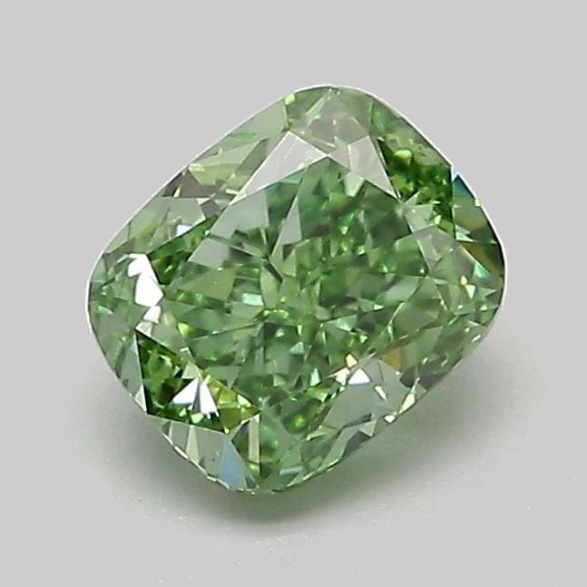 Loose Diamond - CUSHION MODIFIED 1.04ct Fancy Vivid Green VS1: Loose Diamond - CUSHION MODIFIED 1.04ct Fancy Vivid Green VS1 Source: This is a real non-mined Diamond that has been grown in a lab Shape: CUSHION MODIFIED Carats: 1.04 Color: Fancy Vivid Green Certif