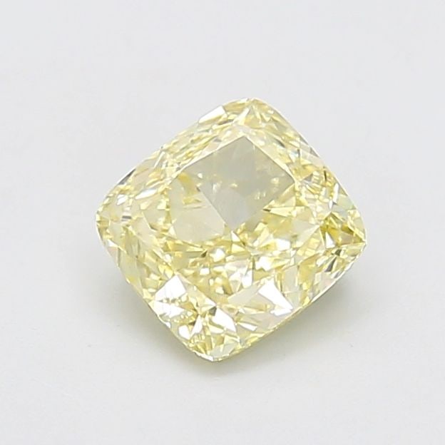 Loose Diamond - CUSHION MODIFIED 1.54ct Fancy Light Yellow VVS2: Loose Diamond - CUSHION MODIFIED 1.54ct Fancy Light Yellow VVS2 Source: This is a real non-mined Diamond that has been grown in a lab Shape: CUSHION MODIFIED Carats: 1.54 Color: Fancy Light Yellow Cer