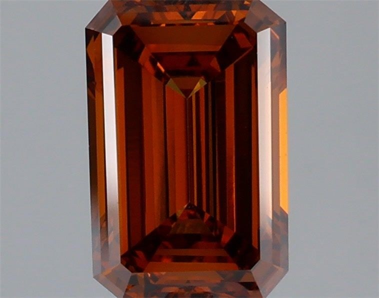 Loose Diamond - EMERALD 2.14ct Fancy Deep Brownish Orange VVS2: Loose Diamond - EMERALD 2.14ct Fancy Deep Brownish Orange VVS2 Source: This is a real non-mined Diamond that has been grown in a lab Shape: EMERALD Carats: 2.14 Color: Fancy Deep Brownish Orange Certi