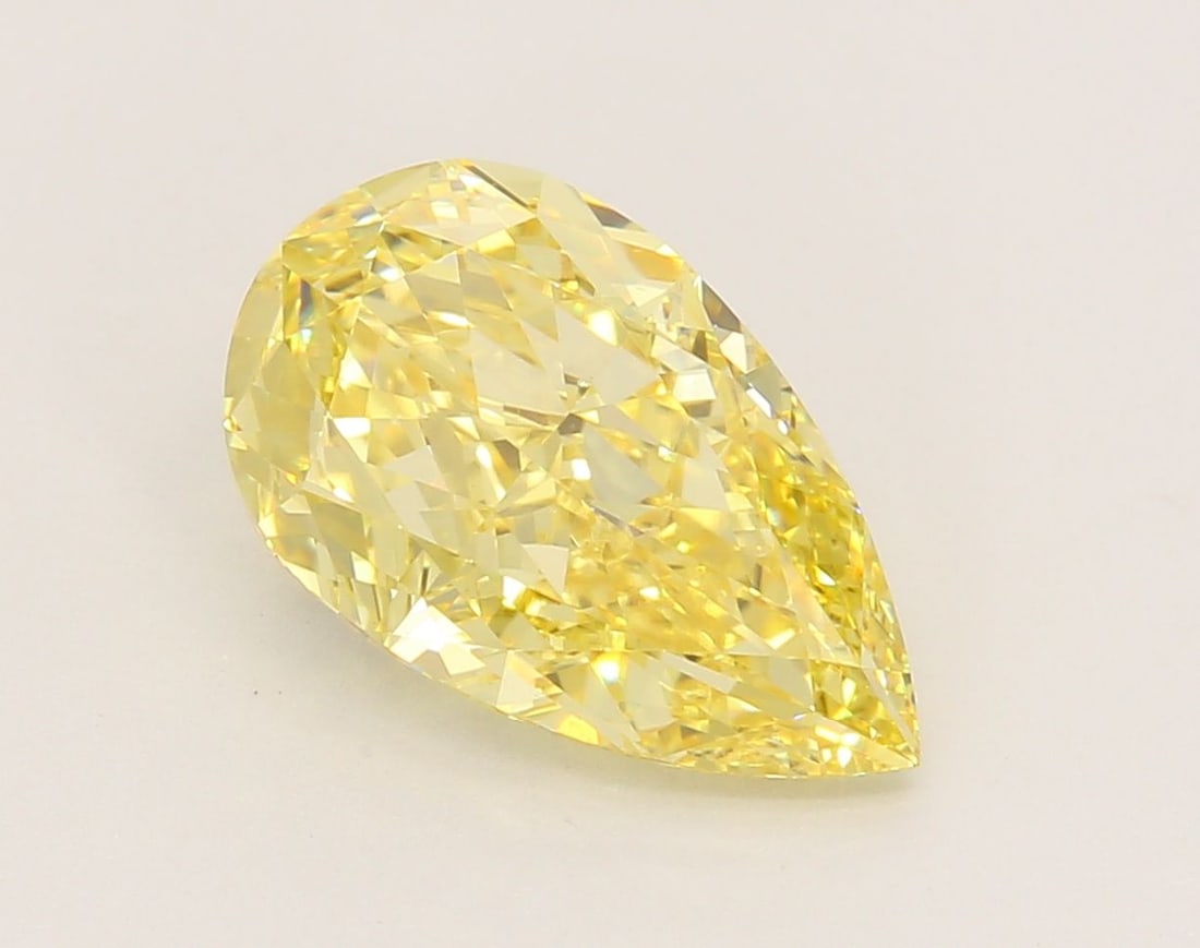 Loose Diamond - PEAR 3.77ct Fancy Vivid Yellow VS1: Loose Diamond - PEAR 3.77ct Fancy Vivid Yellow VS1 Source: This is a real non-mined Diamond that has been grown in a lab Shape: PEAR Carats: 3.77 Color: Fancy Vivid Yellow Certification: IGI Video: