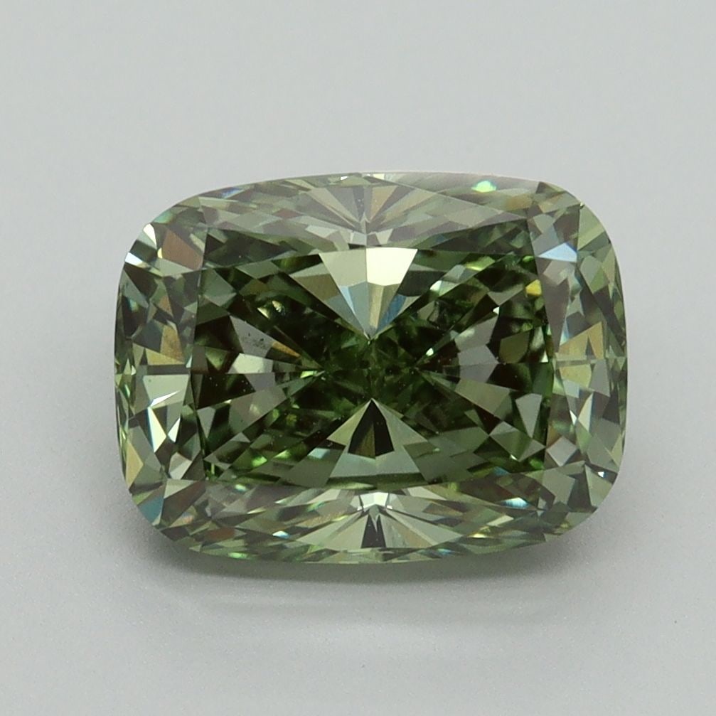 Loose Diamond - CUSHION BRILLIANT 3.07ct Fancy Vivid Green VS1: Loose Diamond - CUSHION BRILLIANT 3.07ct Fancy Vivid Green VS1 Source: This is a real non-mined Diamond that has been grown in a lab Shape: CUSHION BRILLIANT Carats: 3.07 Color: Fancy Vivid Green Cert