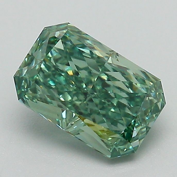 Loose Diamond - RADIANT 1.44ct Fancy Vivid Green VS1: Loose Diamond - RADIANT 1.44ct Fancy Vivid Green VS1 Source: This is a real non-mined Diamond that has been grown in a lab Shape: RADIANT Carats: 1.44 Color: Fancy Vivid Green Certification: IGI Video