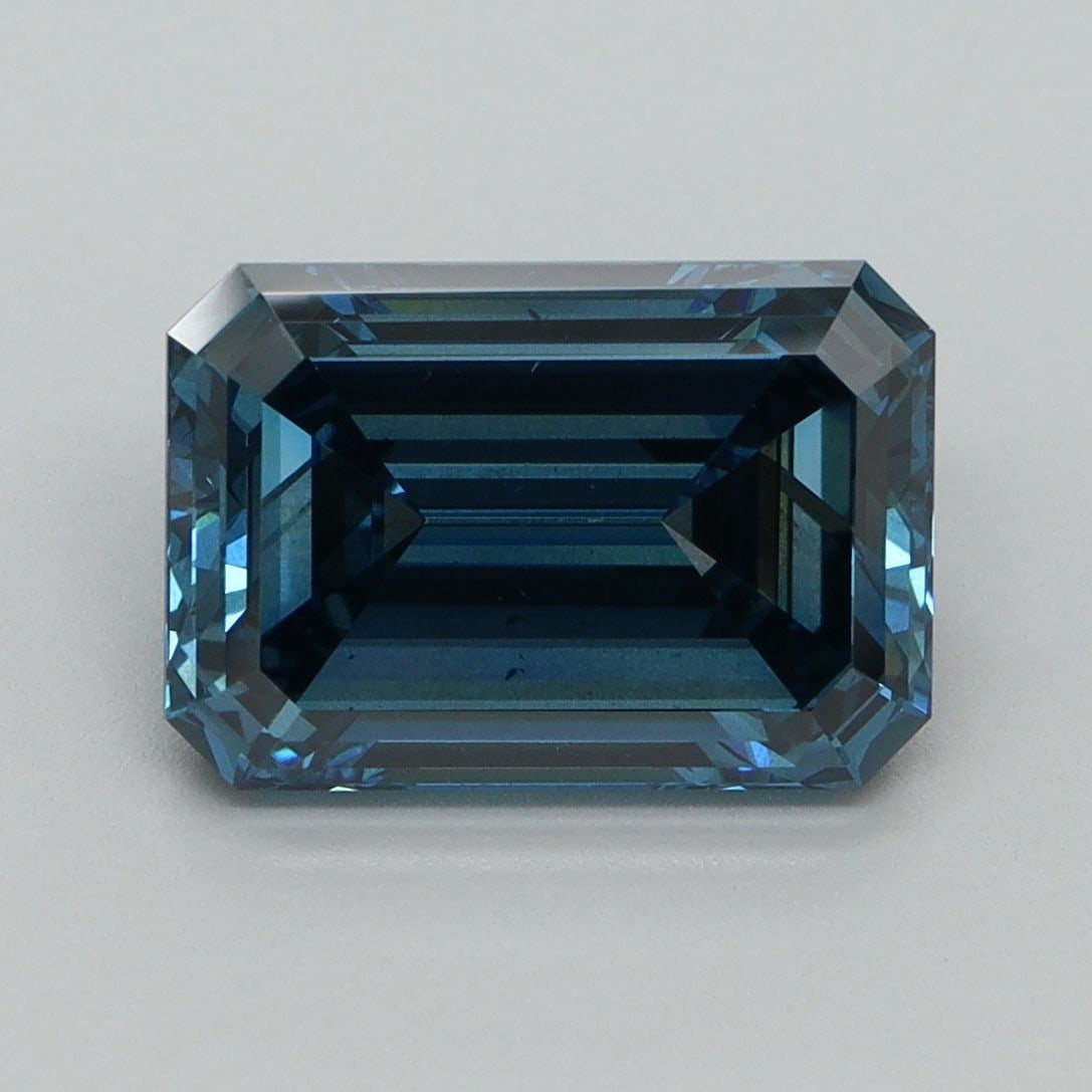 Loose Diamond - EMERALD 3.16ct Fancy Vivid Blue SI2: Loose Diamond - EMERALD 3.16ct Fancy Vivid Blue SI2 Source: This is a real non-mined Diamond that has been grown in a lab Shape: EMERALD Carats: 3.16 Color: Fancy Vivid Blue Certification: IGI Video: