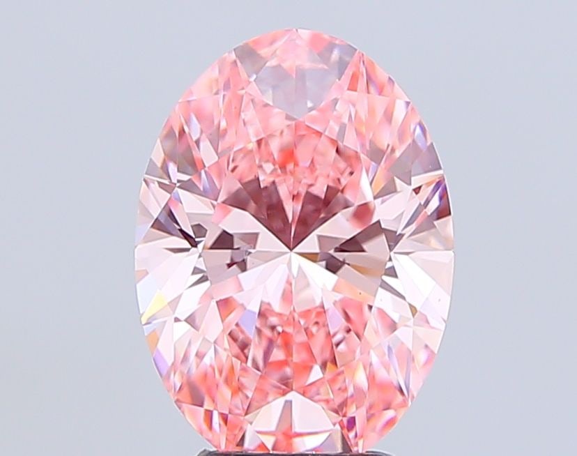 Loose Diamond - OVAL 4.5ct Fancy Vivid Pink VS2: Loose Diamond - OVAL 4.5ct Fancy Vivid Pink VS2 Source: This is a real non-mined Diamond that has been grown in a lab Shape: OVAL Carats: 4.5 Color: Fancy Vivid Pink Certification: IGI Video: