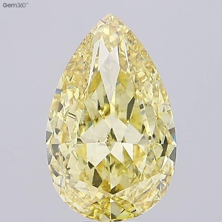 Loose Diamond - PEAR 12.18ct Fancy Intense Yellow VS1: Loose Diamond - PEAR 12.18ct Fancy Intense Yellow VS1 Source: This is a real non-mined Diamond that has been grown in a lab Shape: PEAR Carats: 12.18 Color: Fancy Intense Yellow Certification: IGI Vid