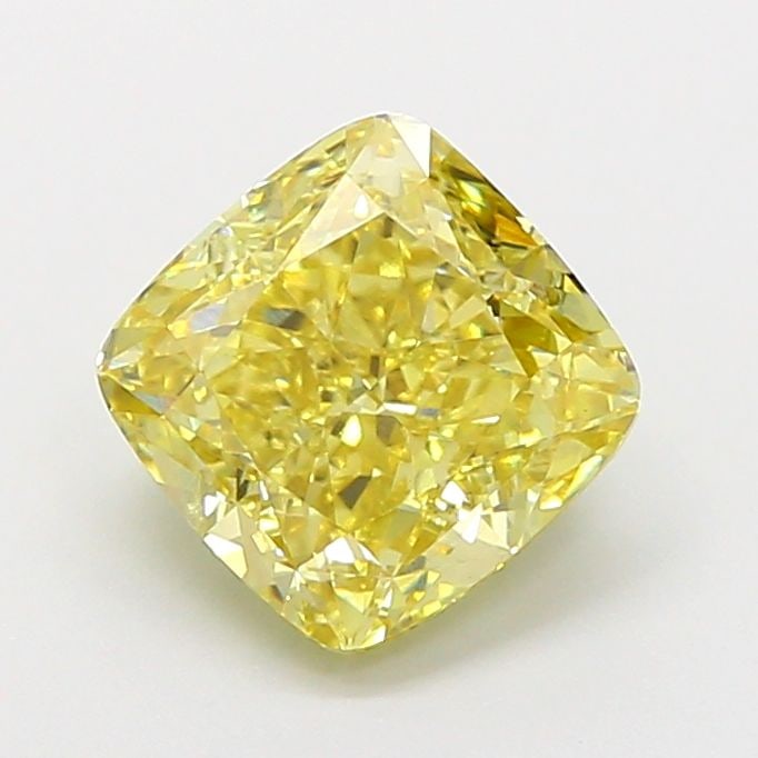 Loose Diamond - CUSHION MODIFIED 2.5ct Fancy Intense Yellow VVS2: Loose Diamond - CUSHION MODIFIED 2.5ct Fancy Intense Yellow VVS2 Source: This is a real non-mined Diamond that has been grown in a lab Shape: CUSHION MODIFIED Carats: 2.5 Color: Fancy Intense Yellow C
