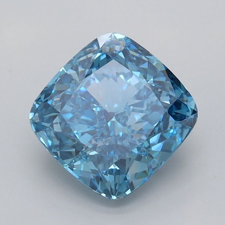 Loose Diamond - CUSHION BRILLIANT 1.56ct Fancy Vivid Blue VS1: Loose Diamond - CUSHION BRILLIANT 1.56ct Fancy Vivid Blue VS1 Source: This is a real non-mined Diamond that has been grown in a lab Shape: CUSHION BRILLIANT Carats: 1.56 Color: Fancy Vivid Blue Certif