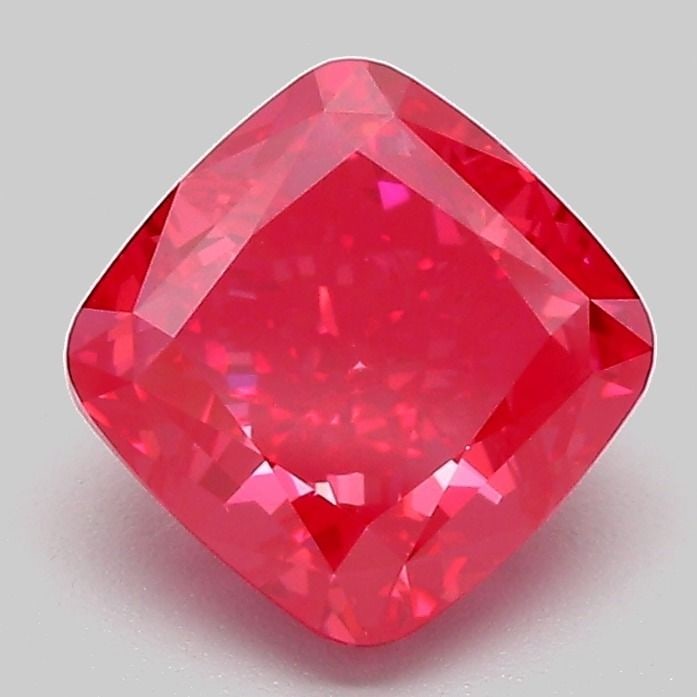 Loose Diamond - CUSHION MODIFIED 2.08ct Fancy Vivid Red VS1: Loose Diamond - CUSHION MODIFIED 2.08ct Fancy Vivid Red VS1 Source: This is a real non-mined Diamond that has been grown in a lab Shape: CUSHION MODIFIED Carats: 2.08 Color: Fancy Vivid Red Certificat