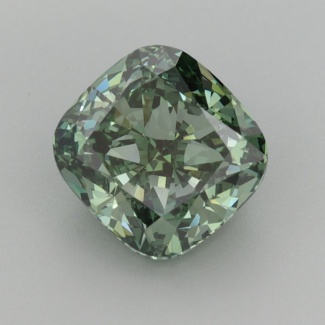 Loose Diamond - CUSHION MODIFIED 3.05ct Fancy Vivid Green VS1: Loose Diamond - CUSHION MODIFIED 3.05ct Fancy Vivid Green VS1 Source: This is a real non-mined Diamond that has been grown in a lab Shape: CUSHION MODIFIED Carats: 3.05 Color: Fancy Vivid Green Certif