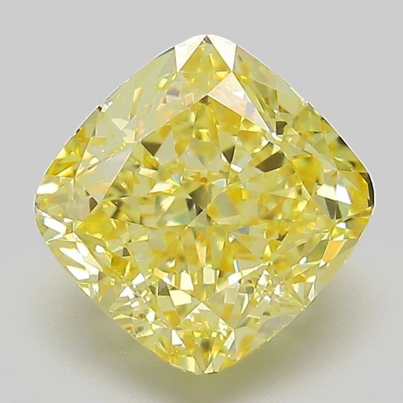 Loose Diamond - CUSHION MODIFIED 3.54ct Fancy Intense Yellow VVS2: Loose Diamond - CUSHION MODIFIED 3.54ct Fancy Intense Yellow VVS2 Source: This is a real non-mined Diamond that has been grown in a lab Shape: CUSHION MODIFIED Carats: 3.54 Color: Fancy Intense Yellow