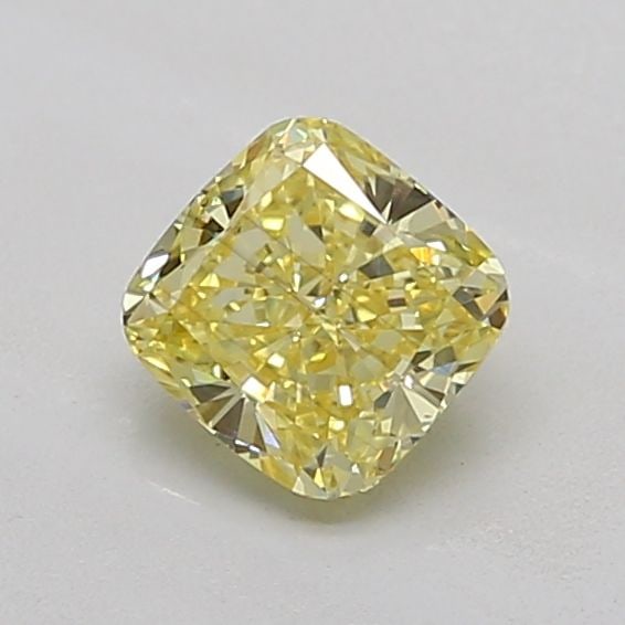 Loose Diamond - CUSHION MODIFIED 0.96ct Fancy Intense Yellow VS2: Loose Diamond - CUSHION MODIFIED 0.96ct Fancy Intense Yellow VS2 Source: This is a real non-mined Diamond that has been grown in a lab Shape: CUSHION MODIFIED Carats: 0.96 Color: Fancy Intense Yellow 