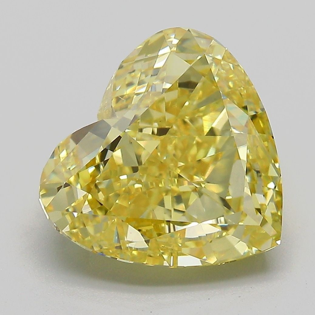 Loose Diamond - HEART 5.21ct Fancy Intense Yellow VS2: Loose Diamond - HEART 5.21ct Fancy Intense Yellow VS2 Source: This is a real non-mined Diamond that has been grown in a lab Shape: HEART Carats: 5.21 Color: Fancy Intense Yellow Certification: IGI Vid
