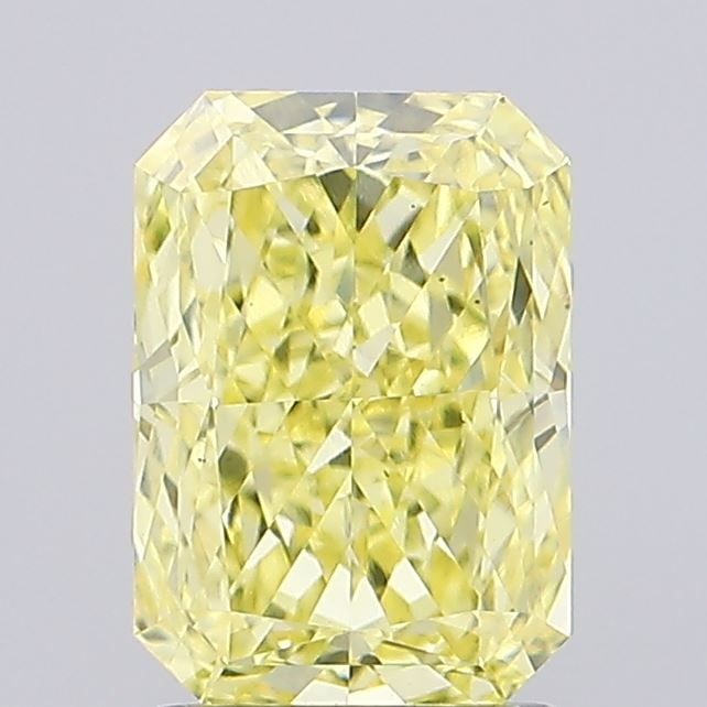 Loose Diamond - RADIANT 2.05ct Fancy Yellow VS1: Loose Diamond - RADIANT 2.05ct Fancy Yellow VS1 Source: This is a real non-mined Diamond that has been grown in a lab Shape: RADIANT Carats: 2.05 Color: Fancy Yellow Certification: IGI Video: