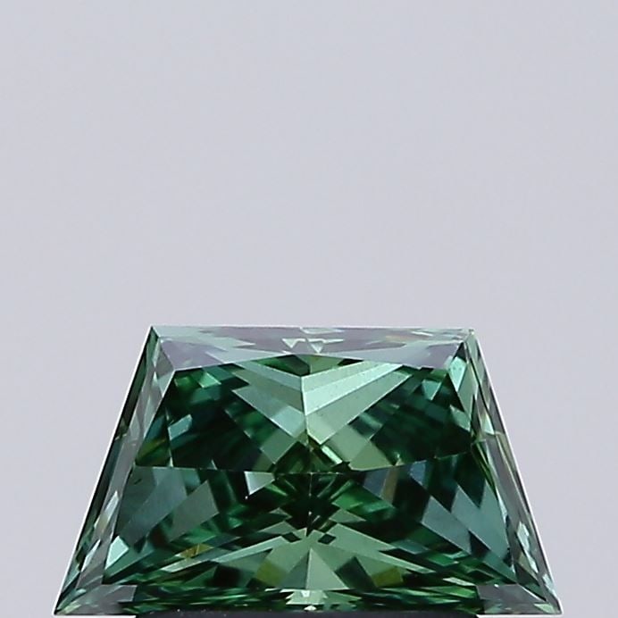 Loose Diamond - TRAPEZOID 1.09ct Fancy Vivid Green VS1: Loose Diamond - TRAPEZOID 1.09ct Fancy Vivid Green VS1 Source: This is a real non-mined Diamond that has been grown in a lab Shape: TRAPEZOID Carats: 1.09 Color: Fancy Vivid Green Certification: NONE 