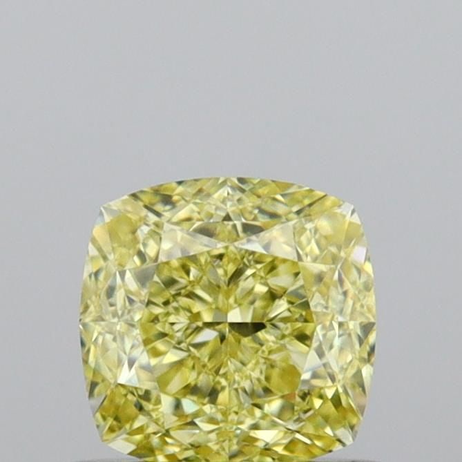 Loose Diamond - CUSHION MODIFIED 0.65ct Fancy Yellow VVS2: Loose Diamond - CUSHION MODIFIED 0.65ct Fancy Yellow VVS2 Source: This is a real non-mined Diamond that has been grown in a lab Shape: CUSHION MODIFIED Carats: 0.65 Color: Fancy Yellow Certification: 