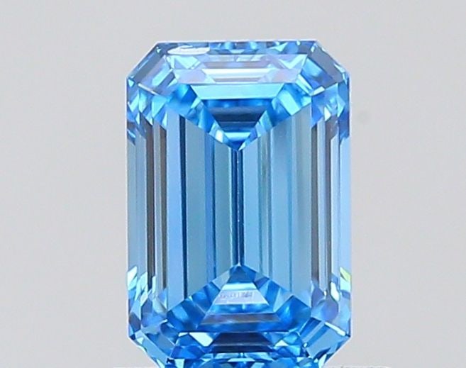 Loose Diamond - EMERALD 0.73ct Fancy Vivid Blue VVS2: Loose Diamond - EMERALD 0.73ct Fancy Vivid Blue VVS2 Source: This is a real non-mined Diamond that has been grown in a lab Shape: EMERALD Carats: 0.73 Color: Fancy Vivid Blue Certification: IGI Video: