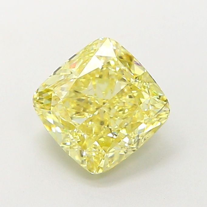 Loose Diamond - CUSHION MODIFIED 2.02ct Fancy Intense Yellow SI1: Loose Diamond - CUSHION MODIFIED 2.02ct Fancy Intense Yellow SI1 Source: This is a real non-mined Diamond that has been grown in a lab Shape: CUSHION MODIFIED Carats: 2.02 Color: Fancy Intense Yellow 