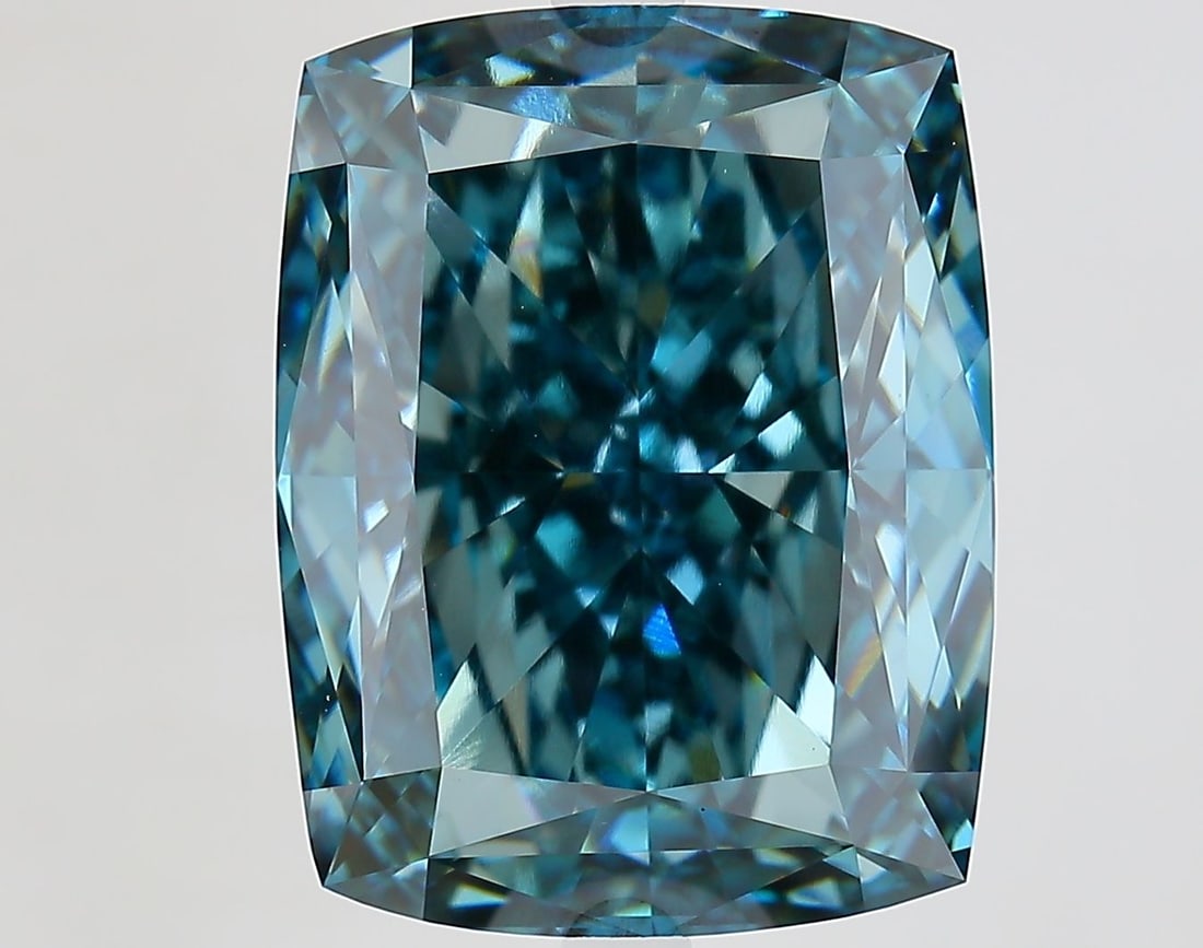 Loose Diamond - CUSHION MODIFIED 13.83ct Fancy Vivid Blue VVS2: Loose Diamond - CUSHION MODIFIED 13.83ct Fancy Vivid Blue VVS2 Source: This is a real non-mined Diamond that has been grown in a lab Shape: CUSHION MODIFIED Carats: 13.83 Color: Fancy Vivid Blue Certi