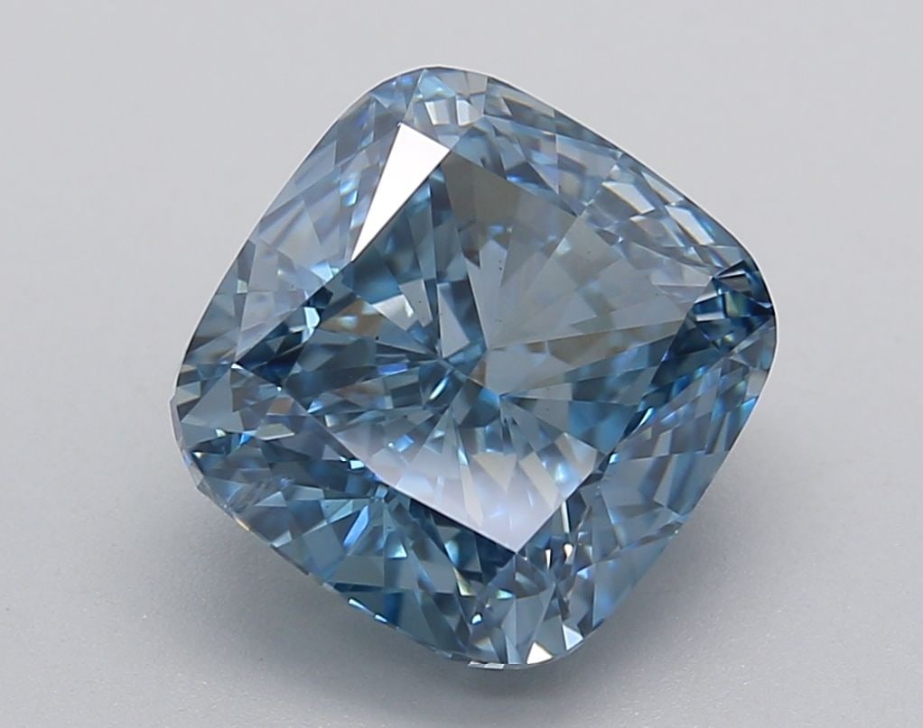 Loose Diamond - CUSHION BRILLIANT 4.08ct Fancy Vivid Blue SI1: Loose Diamond - CUSHION BRILLIANT 4.08ct Fancy Vivid Blue SI1 Source: This is a real non-mined Diamond that has been grown in a lab Shape: CUSHION BRILLIANT Carats: 4.08 Color: Fancy Vivid Blue Certif